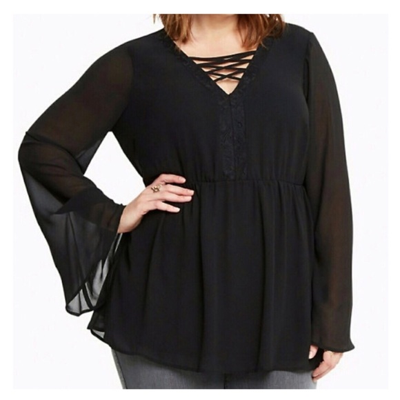 torrid Tops - NWOT torrid Boho Lace Bell Sleeve Top